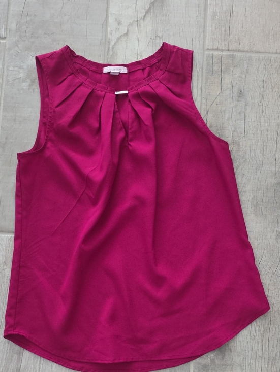 New York & Company Tops - New York & Company Sleeveless Pleat-Neck Top in Fuchsia
